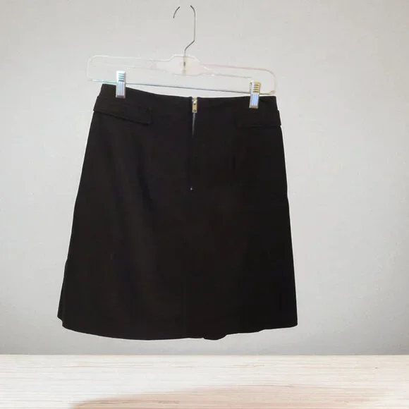 Modcloth Women's Black A-Line Skirt, Front Pleats, Size 0,  NWOT - Picture 2 of 10